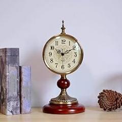 Mantel Clock Living Room Creative Retro Electronic Quartz Clock Decoration Ornaments 16.5x16.5x38cm (D)