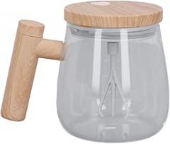 Self Stirring Mug, 400ml Electric High Speed Mixing Cup with Lid, Rechargeable Borosilicate Glass Coffee Mug for Coffee, Milk, Protein Powder, Ideal for Home, Office & Travel Use