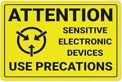 Warning Static Sensitive Electronic Devices Sign 12 X 8 Inch Metal Sign, Rustproof Aluminum, Multicolor