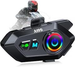 Motorcycle Helmet Bluetooth Headset, Bluetooth 5.4 Intercom for 2 Riders up to 1000m, IPX7 Waterproof, HD Speakers for Harley, Dirt Bike, ATV, & Snowmobile Helmet Communication System