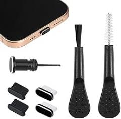 4 PCS USB C Port Cover Cap, Type C Anti Dust Plug Cover Phone Speaker Cleaning Kit, Charging Port Cleaner Phone Cleaning Brush Headphone Port Brush for All Type-C Devices Electronics Cleaner