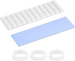 PATIKIL M.2 2280 Nvme SSD Heatsink 70x22x3mm, Radiator Cooler Aluminum Heat Sink Cooling Fin with Thermal Pad/Tape/Rubber Ring for Laptop Electronics CPU Led, Silver