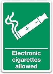 Electronic cigarettes allowed Sign, Health and Safety Smoking signs – Metal Tin Sign 12x8 Inch for Industrial or Commercial Use