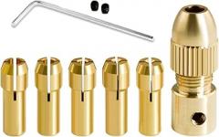 6Pcs 0.5-3mm Small Electronic Drill Bit Collet Adapter Tool Set Fixture Clamp Multifunctional Electric Adapter