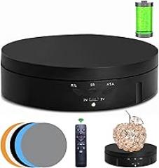 JAYEGT Motorized Rotating Display Stand, 5.74inch /22lbs Load, 360 Degree Electronic Turntable Display Stand for Photography Products Shows , Jewelry, with 5 Colors Backgrounds (Black/Remote Control)