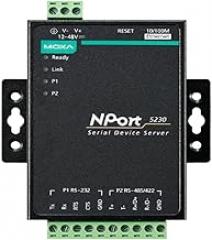 Moxa NPort 5230-T Device - 2-Port Device Server with 1 RS-232 Port and 1 RS-422/485 Port, -40 to 75°C (Power Supply : PWR-12150-USJP-SA-T not Included)