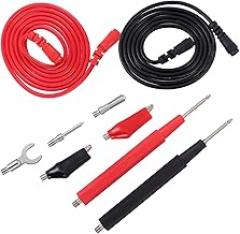 jojofuny Set of 15 Multimeter Leads Banana Plug Spade Terminal PVC Wire Test Leads for Multimeter Capacitance Electronics Testing