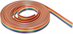 DMiotech 1 Pack 8 Pins Flat IDC Rainbow Ribbon Cable 300cm 1.27mm Pitch Breadboard Jumper Wires for Electronic Projects