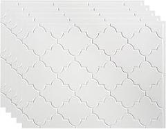 FASÄDE Monaco Decorative Vinyl 18in x 24in Backsplash Panel in Gloss White (5 Pack)