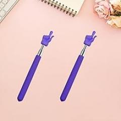 2 Pcs Telescopic Teacher Pointer Stick, Extendable Pointer Teacher Pointers for Classroom, Retractable Hand Pointer Finger Pointer Stick Elementary School Kindergarten Teacher Supplies (Purple)