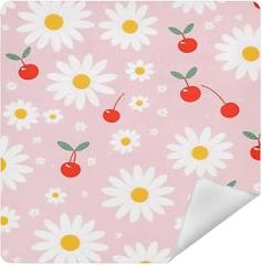 Cherries and Daisies Floral Camera Protective Wrap, Anti-scratch Lens Protector Wrapper, Magic Self-Adhesive Cloth for Cameras/DSLR/Laptop/Electronic Accessories, L