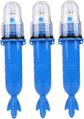 3Pcs Boat Flares Coasts Guard Approved Electronic Marine Flares Waterproof Emergency Signals for Fishing Nets, Buoys & Boats, Blue, Strobe Safety Lights
