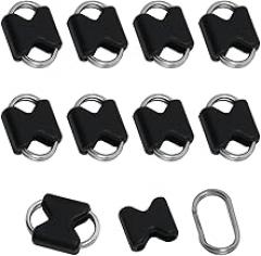 LULUORNG 10PCS Oval Camera Strap Adapter Rings Stainless Steel Compatible with Round Hole Strap Mounts Includes Protective Sleeves Diameter 1.0 mm