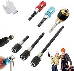 Hex Shaft Quick-Change Adapter for Power Drill, Heavy-Duty Socket Converter, Drill Bit Extension, Power Drill Chucks for Quick Electronics Disassembly & Appliance Fixes (1 Set(6pcs))