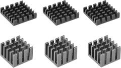 MECCANIXITY Electronic Radiators Aluminum Alloy Black 10 Pack 14 x 14 x 10 mm and 5 Pack 45 x 45 x 10 mm for Cooling MOS, GPU, IC Chip