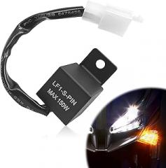 ​​Pleoos 12V 2-Pin Electronic LED Flasher Relay, Turn Signal Flasher Relay for Motorcycle Fixes Turn Signal Bulbs Hyper Flash (Relay-1Pcs)