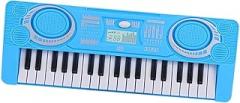 Electronic Organ Musical Toy Portable Interactive Practical 37 Key LCD Display for New Year Gifts Beginners, Blue