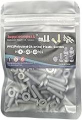 PVC(Polyvinyl Chloride) M4X20 Phillips Pan Head Screw Nut Washer Assortment Kit 30Sets,Non-Conductive, Corrosion Proof Fasteners for Electronics, Hobby Models, DIY (Nylon Alternative)