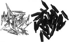 Housoutil 30pcs Electrical Alligator Clip Kit Insulated Clamps for Wires Pvc Iron Versatile for Car Electronic Testing