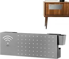 WiFi Box Hider,Multifunctional Wall Mount Carbon Steel Cover,Modem Box Hider | for Electronics Network Outlet Output Guards Connection Living Room TV Desktop Book Basket