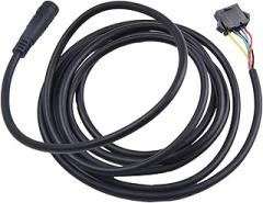 Electric Extension Cable – .7 m E-for Bike Dashboard Instrument Adapter Cable with -Pin SM Connector for Controller Box Extension, ABS Black