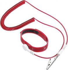 MECCANIXITY ESD Anti Static Wrist Strap 7.87ft Silicone Adjustable Antistatic Bracelet Set Wired for Computer Electronics Repair Red