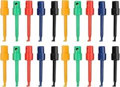 20Pcs Large Test Hook Clips,Plastic and Copper Test Clips Grabber,Grabber Test Probe Test Hook Clips for Electronic Testing Multimeter Accessories