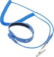MECCANIXITY ESD Anti Static Wrist Strap 5.91ft Silicone Adjustable Antistatic Bracelet Set Wired for Computer Electronics Repair Blue