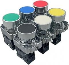 1PCS Push Button Switch XB2BA31C/42/51/61/21/11 Self-Reset tap Round Point Power Start Button(ZB2-BE102)