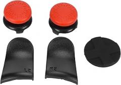 5 in 1 Controller Accessory Controller Thumb Stick Grip Key Joystick Cover, L1/R2 Key Extender, Joystick Key, Cross Key (Red)