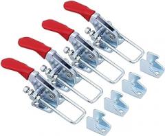 4PCS Heavy Duty Toggle Clamp Latches, 163kg/360lbs Spring Loaded Catch Clips for Toolbox, Cabinet, Drawer, Case, Chest, Trunk, Metal Clamps for Welding, Mechanical, Electronic