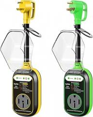 EyGde 30 Amp to 50 Amp RV Adapter with Surge Protector+30 Amp to 50 Amp RV Adapter with Surge Protector Waterproof