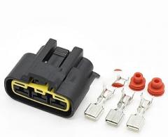 Black Left Slot Automotive Waterproof Electronic Fan Plug 3 Pin Way Male Female Connector(Dark Grey)