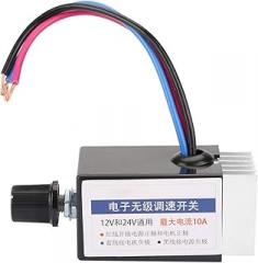 Zetiling DC Motor Speed Controller, 10A Electronic Stepless Speed Regulator for Truck Car Fan Heater Control, Adjustable Speed Control Switch, 12V 24V Vehicle Heater Control