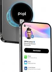Popl for MagSafe – Digital Business Card for iPhone 12 & Newer | Tap to Share Contact Instantly | No Adhesive, Removable & Wireless Charging Compatible