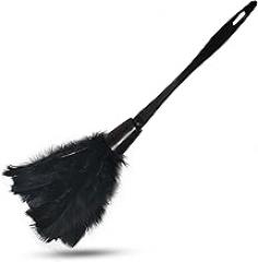 14 Inch Turkey Feather Duster – Lightweight Cleaning Brush for Home, Office, Furniture, Blinds, and Electronics（Black）