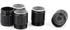 Electronic Components 5 Pcs 15mm x 17mm Potentiometer Control Switch Volume Cap Aluminium Button Black