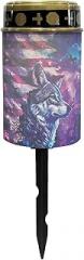 Wolf American Flag Solar Garden Light Garden Decor Solar Lights for Cemetery Grave Waterproof Outdoor Solar Light Led Electronic Candles Outdoor Solar Light Lantern