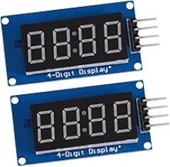 4 LED Display Module 2pcs Dimmable Brightness Common Anode Display for Clock and Electronics Red