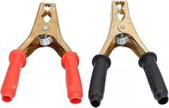 2pcs 200A Car Battery Clamp, Pure Copper Red Black Electrical Test Charger Clamp Connector for Electronic Labs And Doing Electrical Projects