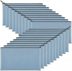 SYBXCYPA Aboiled 20 Zipper Money Bags - 11.5 x 6.1 Inch Waterproof Cash Deposit Bags Coins, Invoices, Cosmetics