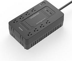 Standby UPS Battery Backup, 650VA, 8 Outlets, Surge Protection, Backup Power for PC, Router & Office Electronics, Black