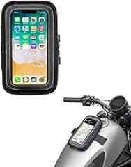 KEMIMOTO Motorcycle Tank Bag Phone Holder Pouch with 8 Strong Adsorption Snaps for up to 6.3 inch Phone Touch Screen GPS Navigation