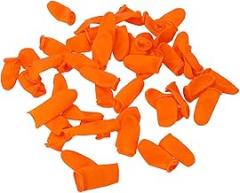 Latex Finger Cots, 6.5 x 2cm, 100 Pcs Non Slip Finger Protective Covers for Electronics, Crafts, Beauty Care, Made of Latex, Flexible and Soft, Non Static, Water Proof, Disposable