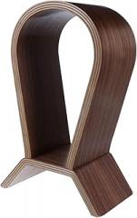 Elegant Wooden Headset Storage Rack Headphone Display Stand Walnut Solid Wood Desk Accessory