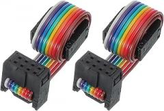PATIKIL 8 Pins IDC Connector Flat Ribbon Cable 2.54 mm Pitch Length 150 mm Wide 10 mm, 2 Pcs Dual Row Data Cable Female to Female for IDE Drive Printer Industrial DIY Electronics