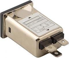 IEC Power Input Module with AC Outlet and Integrated Noise Filter Fuse Nickel-Plated Iron Housing for Industrial Electronic Equipment, Measuring Instruments Test Devices(CW1C)