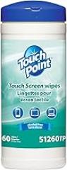 Touch Point Touch Screen Wipes - Disposable Wipes for All Screens, 60 Count Pop-Up Portable Canister, Anti-Static, Alcohol-Free Cleaning Wipes for Any Device, 6.7” x 6.7”