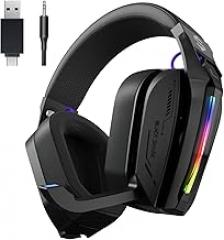Black Shark Wireless Gaming Headset, Bluetooth 6.0 Gaming Headphones with USB and Type-c Connector, 7.1 Surround Sound for PC, PS5, PS4, Noise Canceling Microphone & 40H Battery, Goblin X8 (Black)