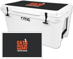 MightySkins Skin Compatible with RTIC 65 Cooler Lid (2016) – Cats Make Me Happy | Protective, Durable, and Unique Vinyl Decal wrap Cover | Easy to Apply, Remove, and Change Styles | Made in The USA